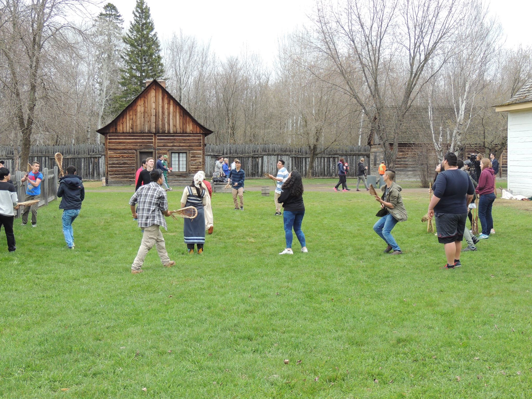 International Students playing a game at Fort William Historical Park